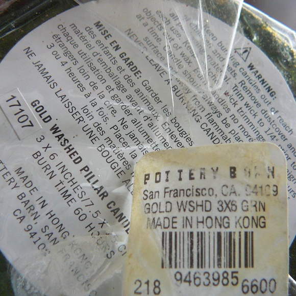 Gold Wash Pilar Scented Candle set of three - Picture 5 of 5